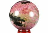 Polished Rhodonite Sphere - Madagascar #78785-1